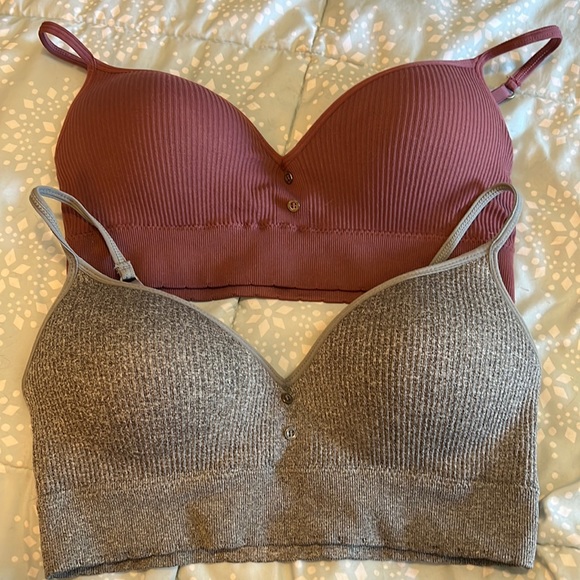 Lucky Brand Other - 2 Lucky Brand bralette in grey and light maroon. Size large